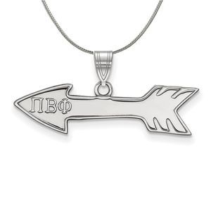 Sterling Silver Pi Beta Phi Small Pendant Necklace - 18 Inch